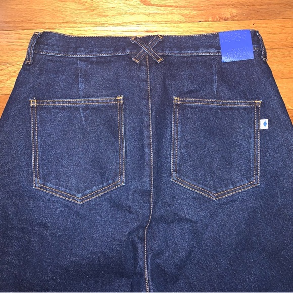 Marcelo Burlon Stone 5 Denim Pleated Jeans Pants Dark Blue Indigo 32 $800 - Picture 6 of 8